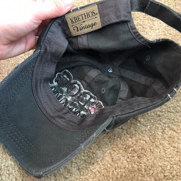 NEW NWT FUNKY JUNQUE Ballcap Dog Mom Bone Paw Patch Embroidery Hat Baseball Cap - Picture 7 of 11